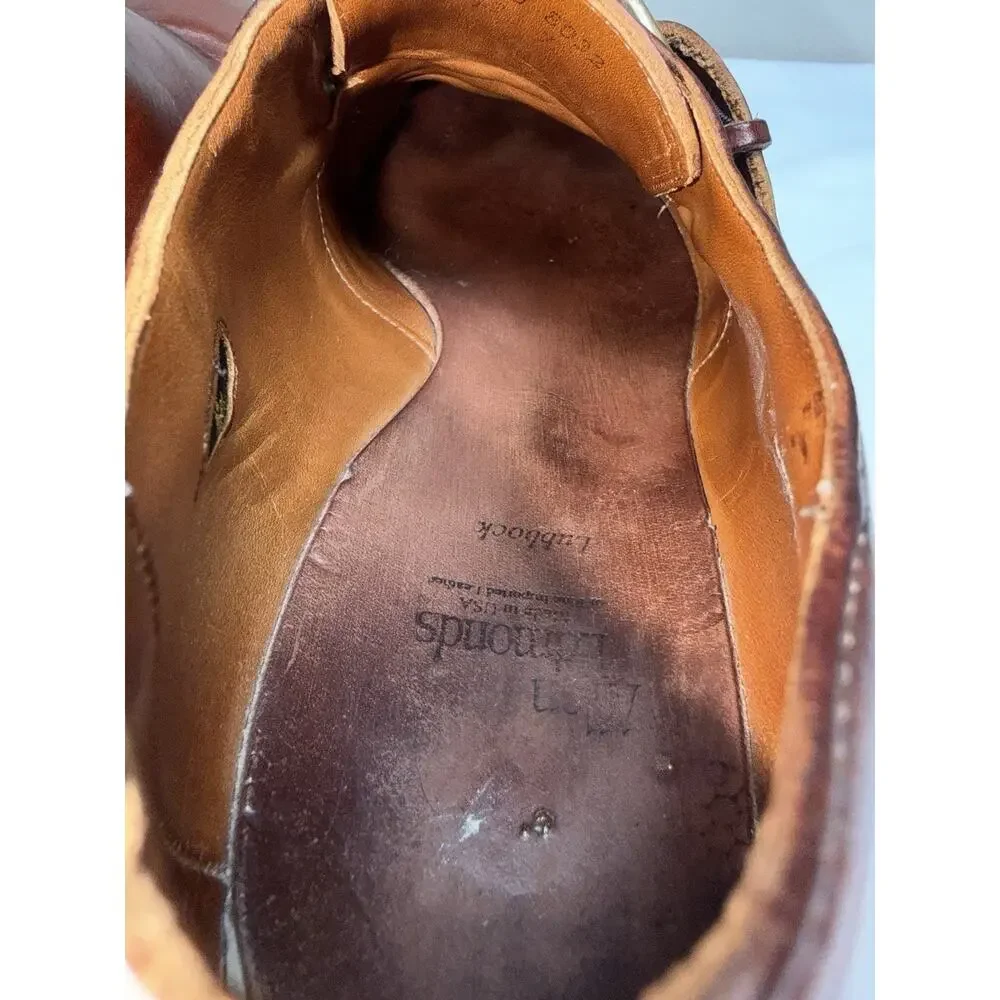 Allen Edmonds Lubbock Brown Leather Monk Strap Size 14 D